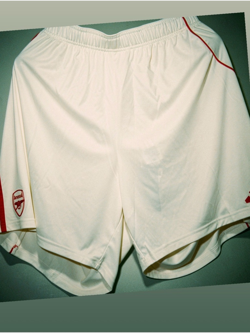 adidas White Athletic Shorts with Red Accent